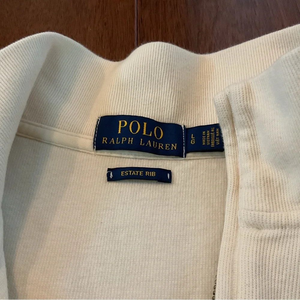 Polo by Ralph Lauren Cream Quarter-Zip Sweater